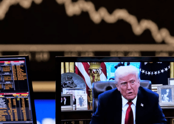 Us President Donald Trump appears on a television screen at the stock market in Frankfurt, Germany, Wednesday, April 2, 2025. - Copyright AP Photo