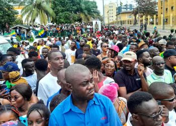 People attend the celebrations to marking the first anniversary of its ouster of President Ali Bongo, in Libreville, Gabon, August 30, 2024. REUTERS/Gerauds Wilfried Obangome/File