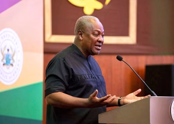 FILE - Ghana's President John Mahama speaks to the media at the Jubilee House in Accra, Ghana, Sept. 10, 2025.   - 
Copyright © africanews
AP Photo