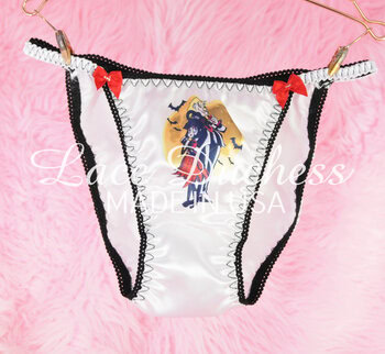 Ania's Sissy women's panties 2 Piece Lot sz S/5 - Beetlejuice with Lydia and Jack Skeleton string bikinis - Image 2