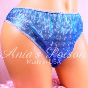 PLASTIC BLUE foggy Full Cut clear Mens panties S M