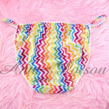 Ania's Sissy Satin string bikini Rainbow Pride Chevron stripe shiny wetlook ladies cut panties sz 2XL - Image 6