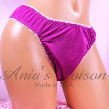 Ania's Sissy stretch Spandex full side Brazilian Magenta cheeky scrunch butt men's panties sz M/L - Image 3