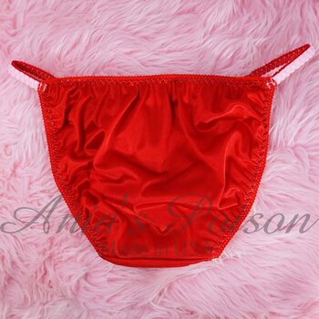 Ania's 80s style DUCHESS cut soft Red Nylon string bikini Women's cut panties sz 9/XXL - Image 4
