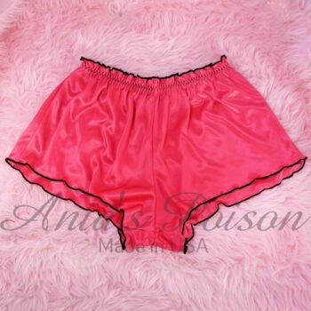 Ania's Sissy Butter Soft Hot Pink Satin full cut Bloomers tap pants shiny wetlook unisex panties sz M/L - Image 2