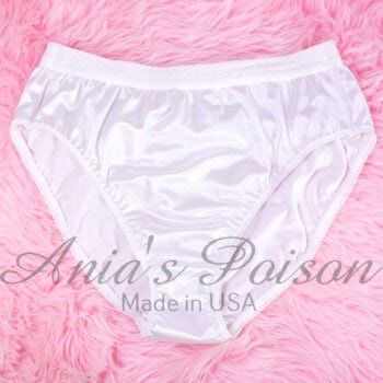Ania's sissy 80s style Stretch Spandex White HIGH LEG CUT Unisex full bikini sz L - Image 2