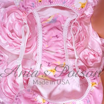 Ania's Sissy baby Pink soft flannel baby Print Brazilian cut Bikini adjustable sides men's panties OS - Image 4