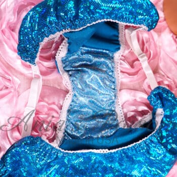 Ania's Sissy Blue sparkle string bikini adjustable sides shiny hologram wetlook cheeky men's panties sz L - Image 3