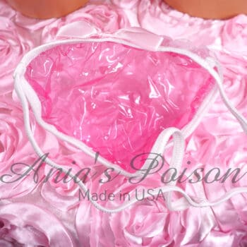 Ania's Sissy PLASTIC lined G-string Pink Heart Print Mesh waterproof Men's Humiliation Pouch Thong sz S - Image 2