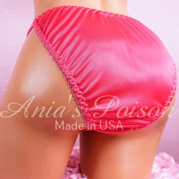 Ania's Sissy Hot Pink BUTTER SOFT Satin string bikini shiny wetlook men's panties sz S