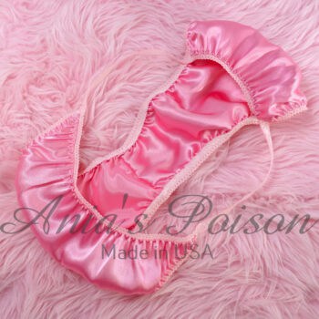 Ania's Sissy Brazilian Cut Panties Pink Satin front lined sparkle sides Cheeky Men's panties sz L/XL - Image 5