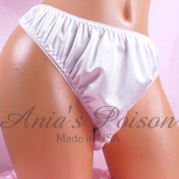 Ania's Sissy Nylon Full Cut panties White Men's Bikini sz XXL - Image 3