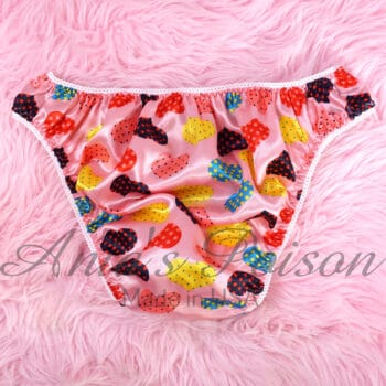 Ania's Sissy Satin Full Cut panties Pink Polka Dot Hearts Men's Bikini sz M/L - Image 2