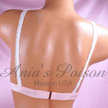 Ania's Sissy Women's Pink Nylon Triangle bra Bralette soft cup wire free sz 34D - Image 3