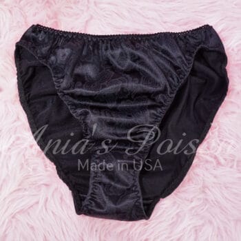 Ania's sissy 80s style Stretch Spandex Black Floral HIGH LEG CUT Unisex full bikini sz S - Image 3