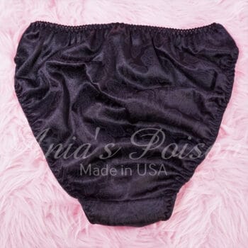 Ania's sissy 80s style Stretch Spandex Black Floral HIGH LEG CUT Unisex full bikini sz S - Image 4