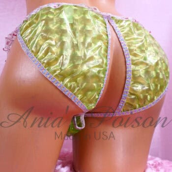 Ania's Sissy PLASTIC Green Naughty OPEN BUTT Men's panties sz L - Image 3