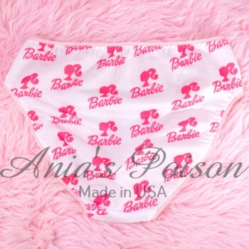 Ania's sissy Spandex Dolly Lace front Pink and White women's cut stretch full bikini sz 6 - Image 4