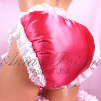 Ania's Sissy SATIN Padded waddle Puffy Hot Pink shiny wetlook men's baby panties sz S/M - Image 2