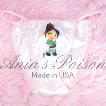 Ania's Sissy women's string Bikini Video Game Candy Girl Print Duchess Cut shiny panties sz 8