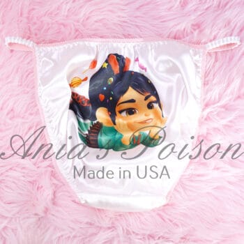 Ania's Sissy women's string Bikini Video Game Candy Girl Print Duchess Cut shiny panties sz 8 - Image 2