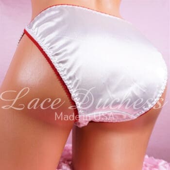 Ania's Sissy white Satin string Bikini 2 Piece Duchess Cut shiny wetlook WOMEN'S character print panties sz 5/S - Image 5