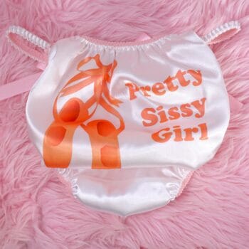 Ania's Sissy Satin White string Bikini Ballet Slippers shiny wetlook men's panties sz M - Image 4
