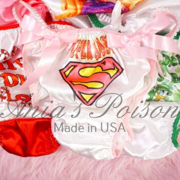 Ania's Sissy Satin Panties 6 Piece Lot Custom Printed string bikinis shiny wetlook men's panties sz S - Image 7