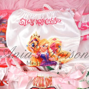 Ania's Sissy Satin Panties 6 Piece Lot Custom Printed string bikinis shiny wetlook men's panties sz S - Image 6