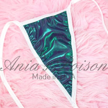 Ania's Teeny Tiny G String Panties itsy bitsy V back Metallic Foil, Princess, Caring Bears Nothing There Dancer Thong 3 Pieces sz Tiny - Image 4