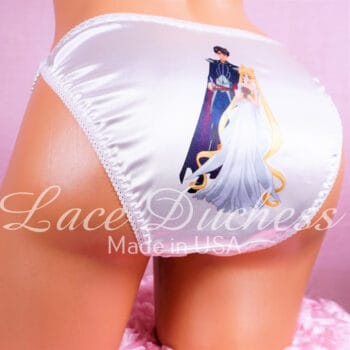 Ania's Sissy Satin Panties 4 Piece Lot Custom Printed string bikinis shiny wetlook women's panties sz 5 - Image 7