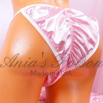 Ania's Sissy Satin Panties Baby Pink Cheeky Men's Micro Bikini Scrunch panties sz M