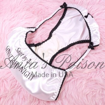 Ania's Sissy Satin White string Bikini Sinner Saint shiny wetlook men's Duchess Cut panties sz 8 - Image 4