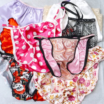 SECONDS LOT 10 Pieces WOMEN'S Sissy Satin Foil shiny Panties sz M/L