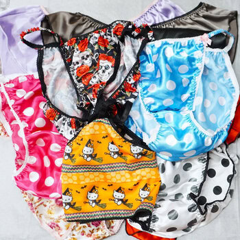 SECONDS LOT 10 Pieces WOMEN'S Sissy Satin Foil shiny Panties sz XL/XXL