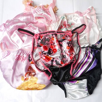 SECONDS LOT 5 Pieces MEN'S Sissy Satin Foil shiny Panties sz L/XL