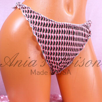 Ania's soft Tie side Panties sissy Scrunch Butt ruffled Pink Green panties ladies string bikini sz 5/S - Image 3