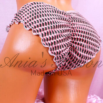 Ania's soft Tie side Panties sissy Scrunch Butt ruffled Pink Green panties ladies string bikini sz 5/S - Image 2