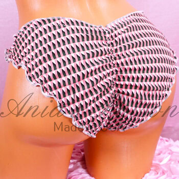 Ania's soft Tie side Panties sissy Scrunch Butt ruffled Pink Green panties ladies string bikini sz 5/S