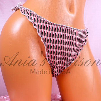 Ania's soft Tie side Panties sissy ruffled Pink Green panties ladies string bikini sz 5/S - Image 2