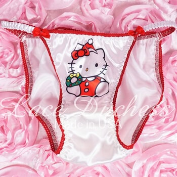 Ania's Sissy women's panties 2 Piece Lot sz S/5 - Christmas Kitty Cat string bikinis - Image 5