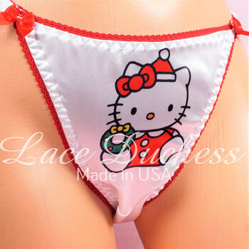 Ania's Sissy women's panties 2 Piece Lot sz S/5 - Christmas Kitty Cat string bikinis - Image 2
