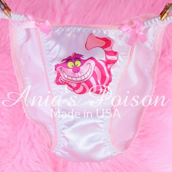 Ania's Sissy women's panties 2 Piece Lot sz S/5 - Christmas Pony and Mischievous Pink Cat string bikinis - Image 6