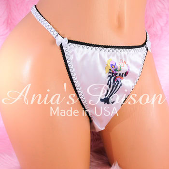 Ania's Sissy women's panties 2 Piece Lot sz S/5 - Beetlejuice with Lydia and Jack Skeleton string bikinis - Image 4