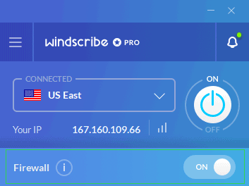 Windscribe firewall on