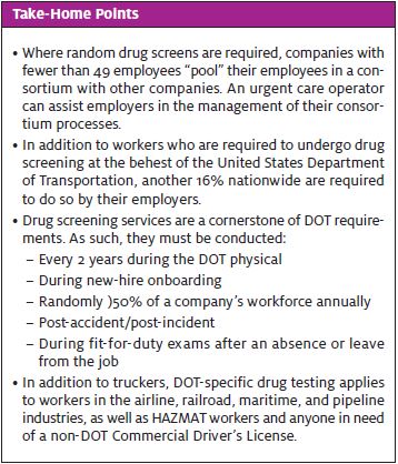 DOT physicals and drug screens take home points