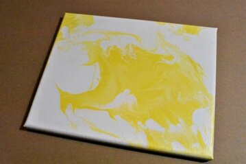 Yellow monochromatic reverse dip painting
