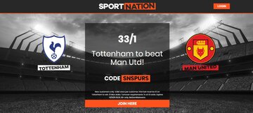 Tottenham to beat Man Utd at 33/1 Enhanced Odds for the Premier League game on Sunday