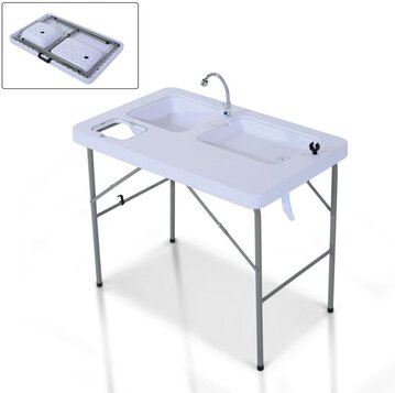 Outsunny Portable Folding Camping Table w/ Faucet