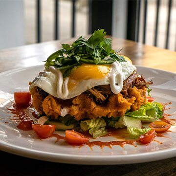 Tamale Waffle from Bruncheonette brunch spots in spokane